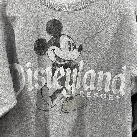 Disneyland Resort, adult size small, grey sweatshirt with ribbed collar, hem EUC - Picture 3 of 4